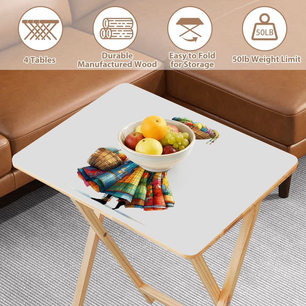 TV Trays with Storage Rack