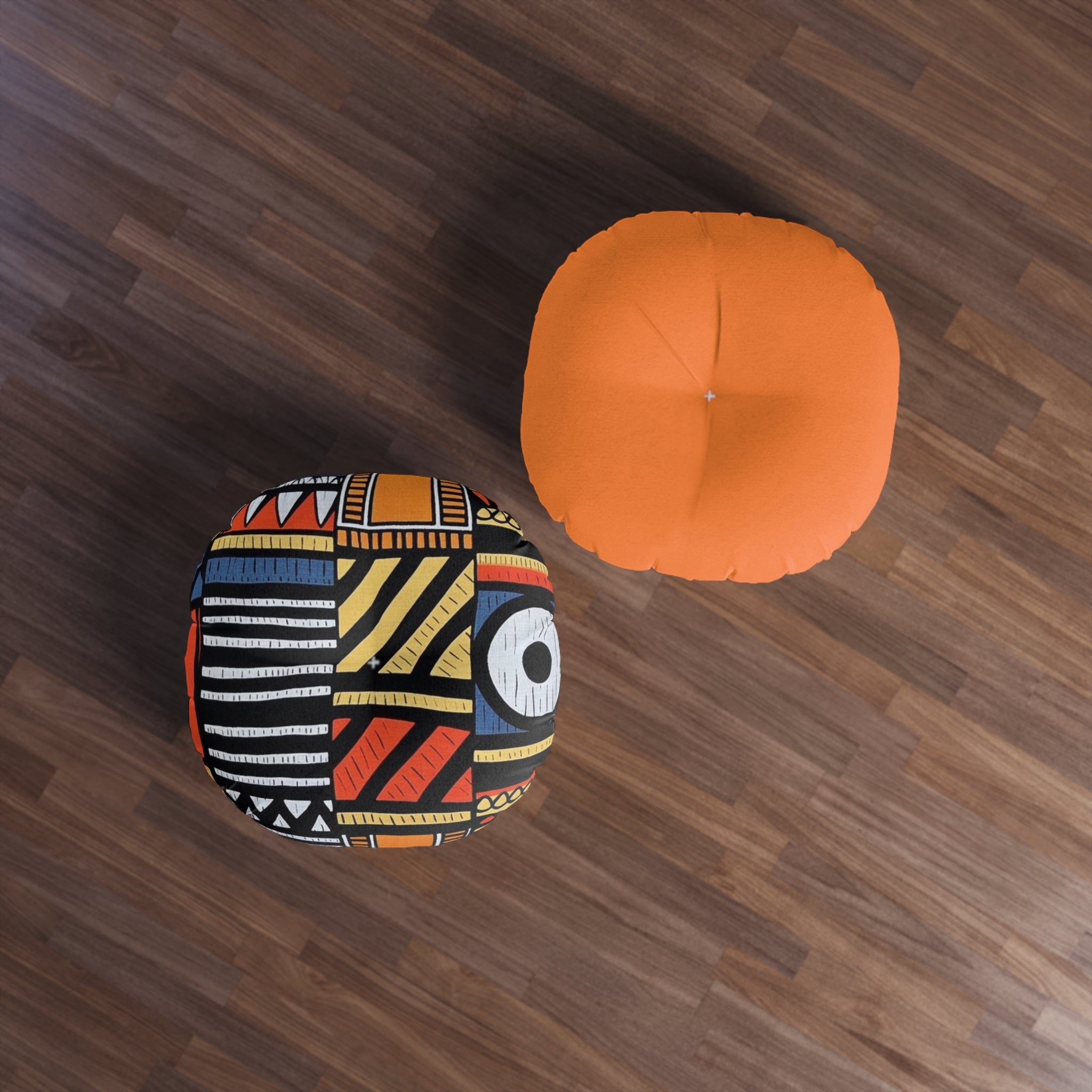 Floor Pillow, Tufted Round Floor Pillow, Reading Pillow, African Print Pillow