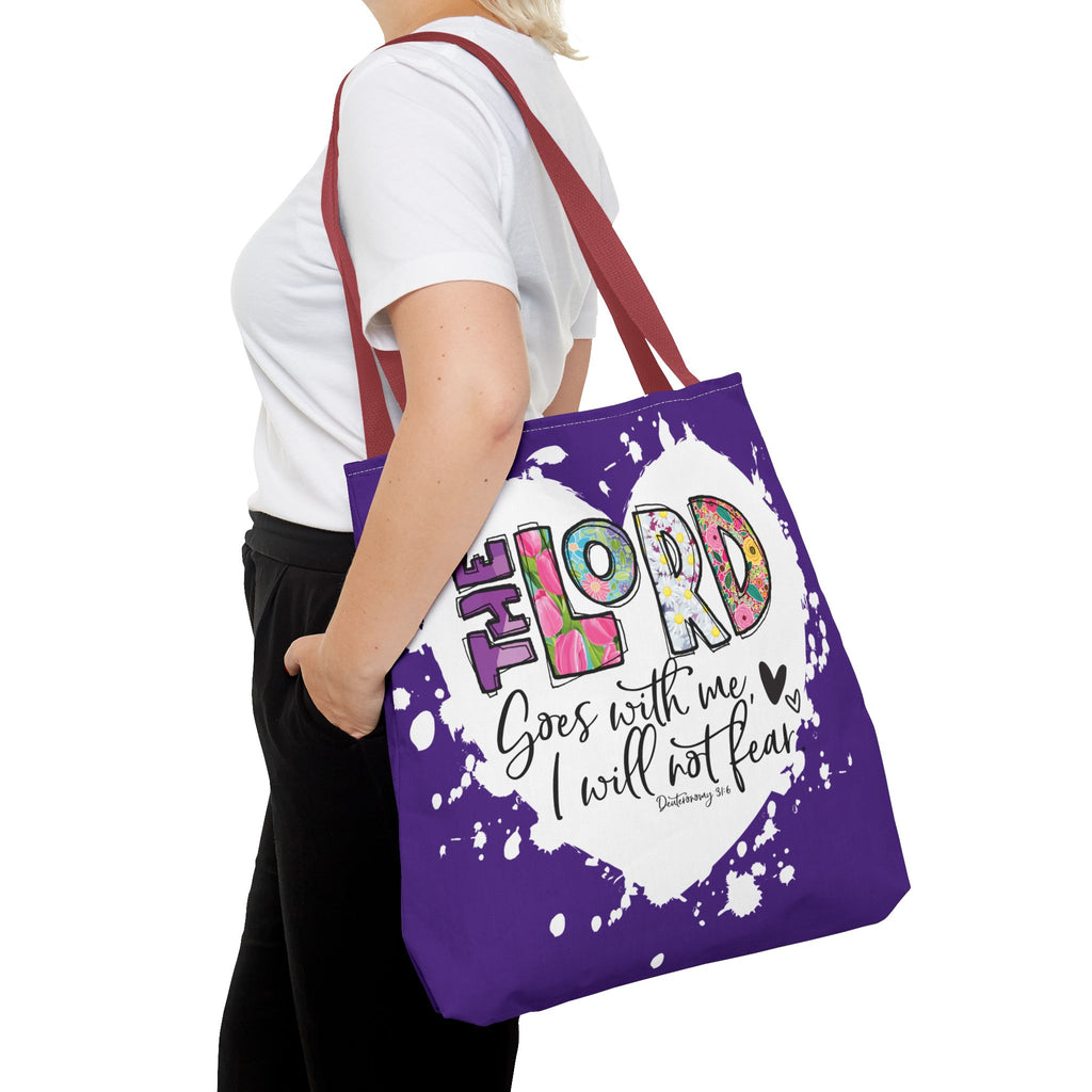 Faith-Inspired Tote Bag | The Lord Goes With Me | Religious Gift, Christian Accessory, Inspirational Bag, Church Tote, Spiritual Shopper