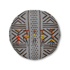 Tufted Floor Pillow, Round Floor Pillow, Reading Pillow, Bogolan African Print Pillow