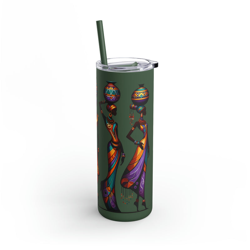 Maars Maker Skinny Matte Tumbler, 20oz, African Women Print