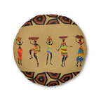 Tufted Floor Pillow, Round Floor Pillow, Reading Pillow, Bogolan African Print Pillow