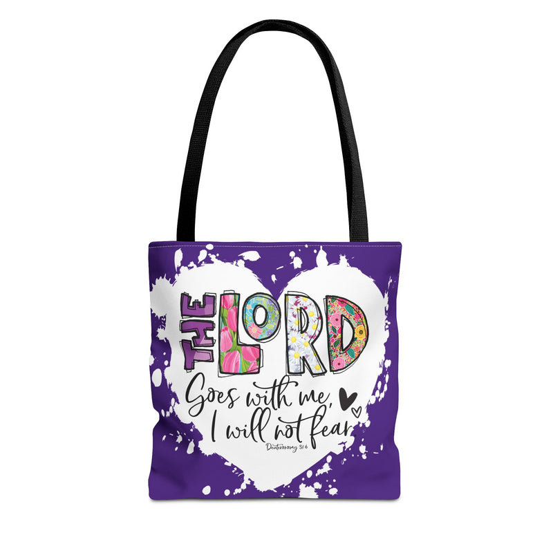 Faith-Inspired Tote Bag | The Lord Goes With Me | Religious Gift, Christian Accessory, Inspirational Bag, Church Tote, Spiritual Shopper