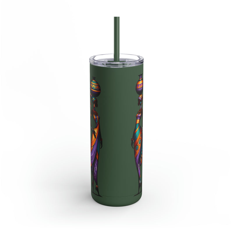 Maars Maker Skinny Matte Tumbler, 20oz, African Women Print