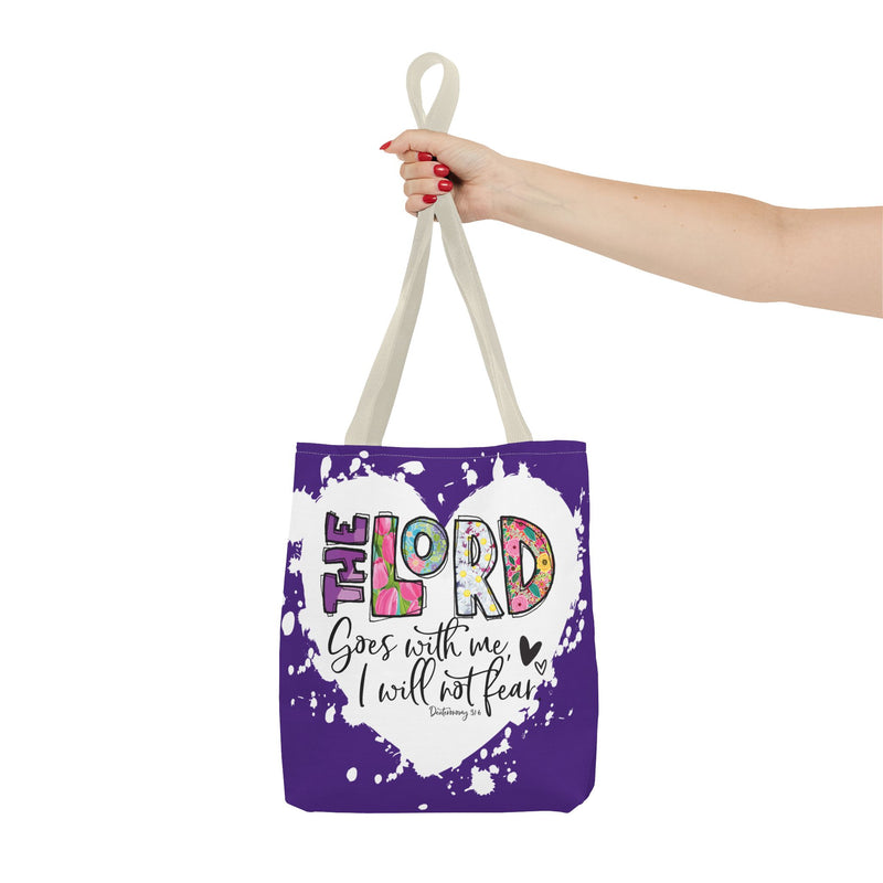 Faith-Inspired Tote Bag | The Lord Goes With Me | Religious Gift, Christian Accessory, Inspirational Bag, Church Tote, Spiritual Shopper