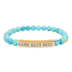 Engraved Natural Stone Stretch Bracelet