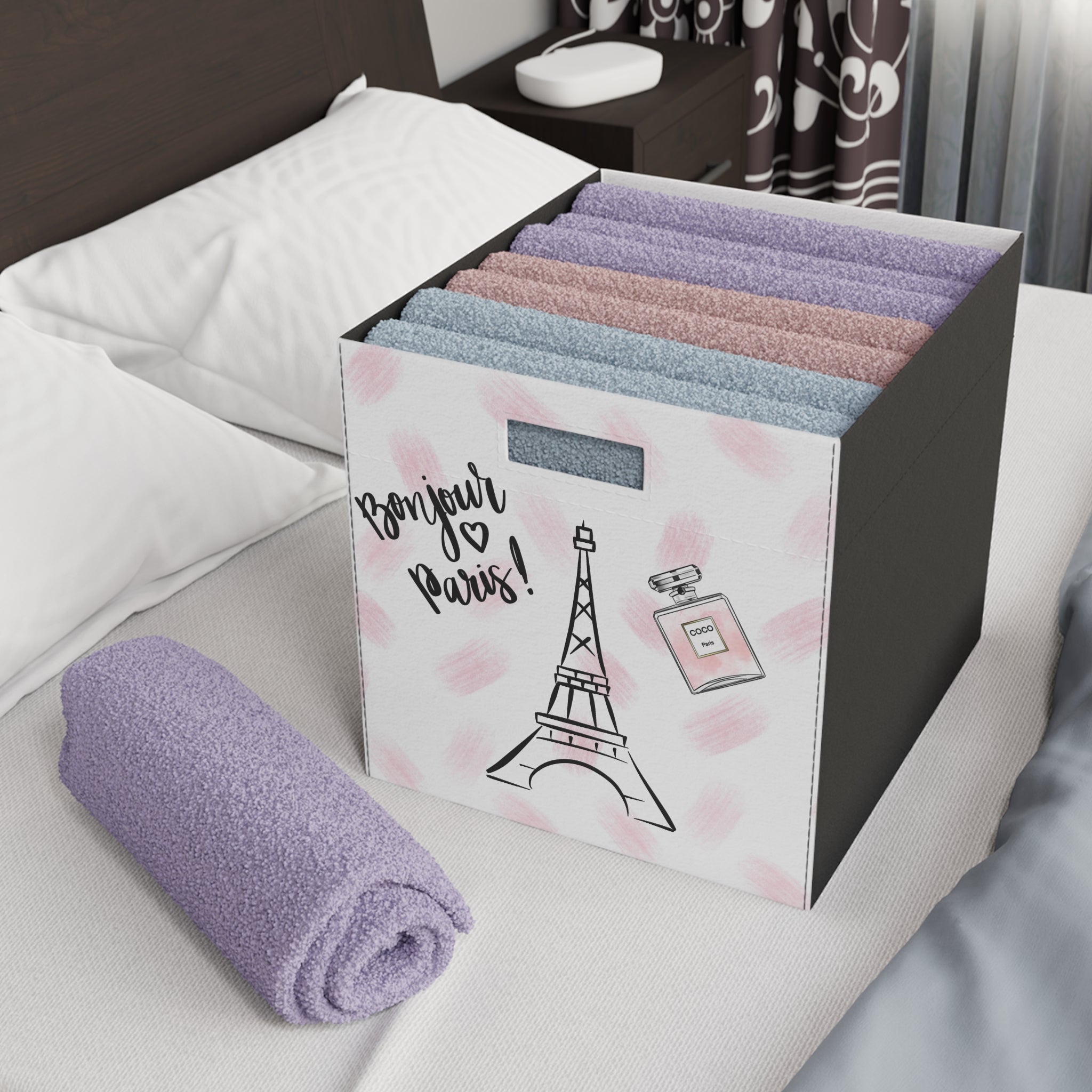 Felt Storage Box, Paris Theme