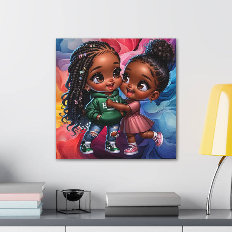 Afro Girl Canvas, African Canvas, Home Decor, Wall Decoration, Housewarming Gift, Girl Canvas