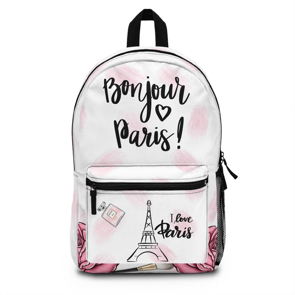 Backpack, Bookbag, Pink Bookbag, Paris Theme