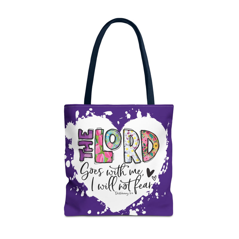 Faith-Inspired Tote Bag | The Lord Goes With Me | Religious Gift, Christian Accessory, Inspirational Bag, Church Tote, Spiritual Shopper