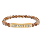 Engraved Natural Stone Stretch Bracelet