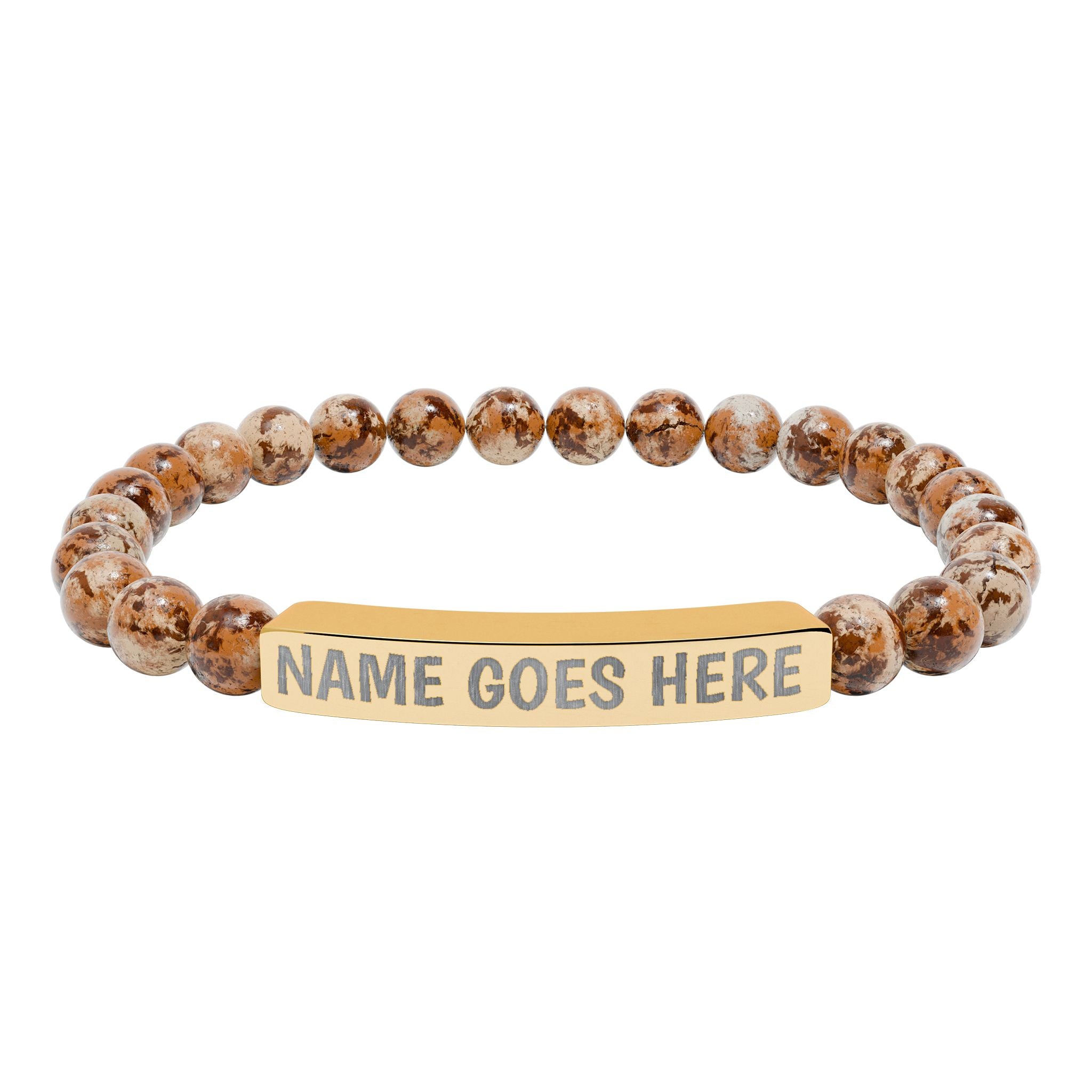 Engraved Natural Stone Stretch Bracelet