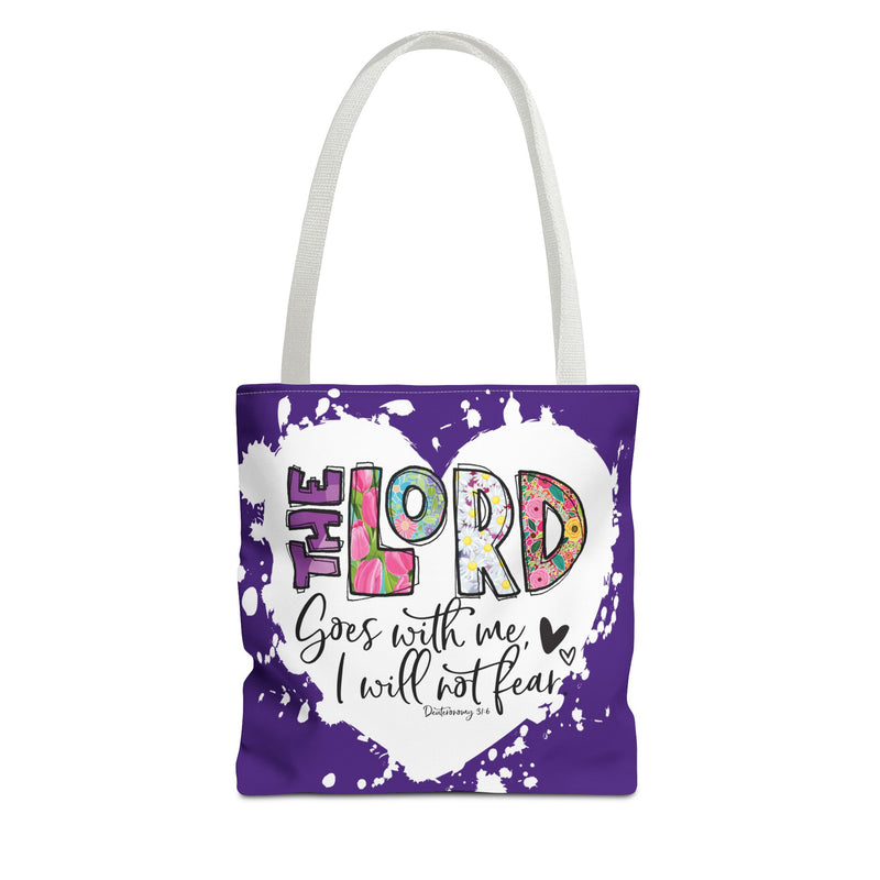 Faith-Inspired Tote Bag | The Lord Goes With Me | Religious Gift, Christian Accessory, Inspirational Bag, Church Tote, Spiritual Shopper