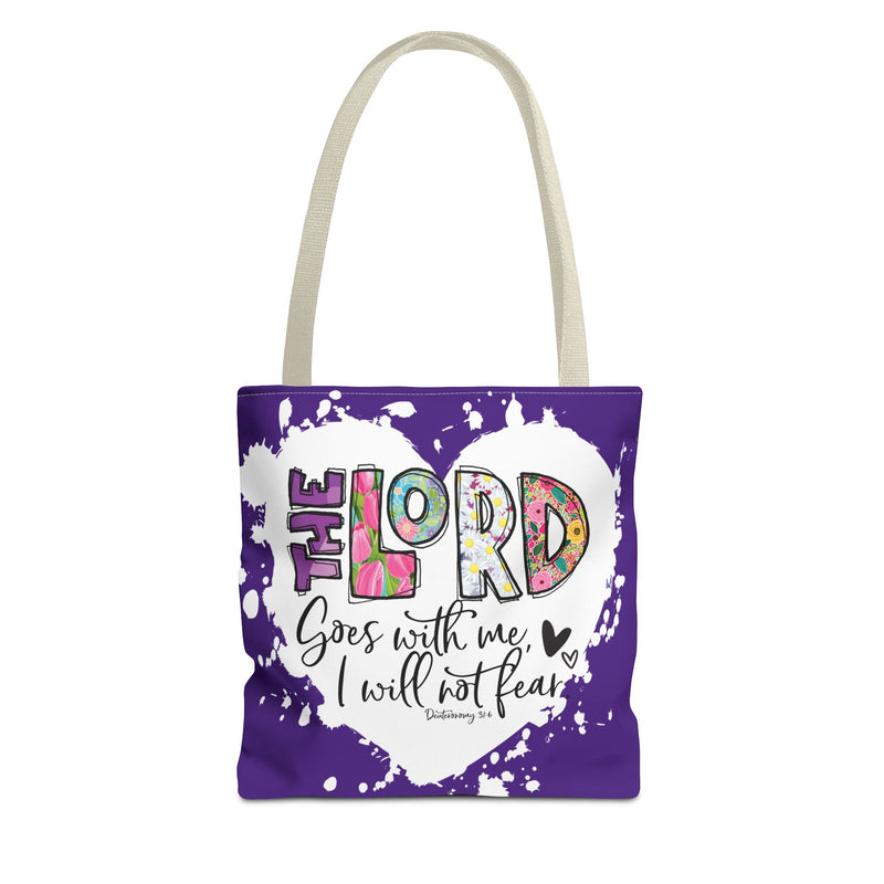Faith-Inspired Tote Bag | The Lord Goes With Me | Religious Gift, Christian Accessory, Inspirational Bag, Church Tote, Spiritual Shopper