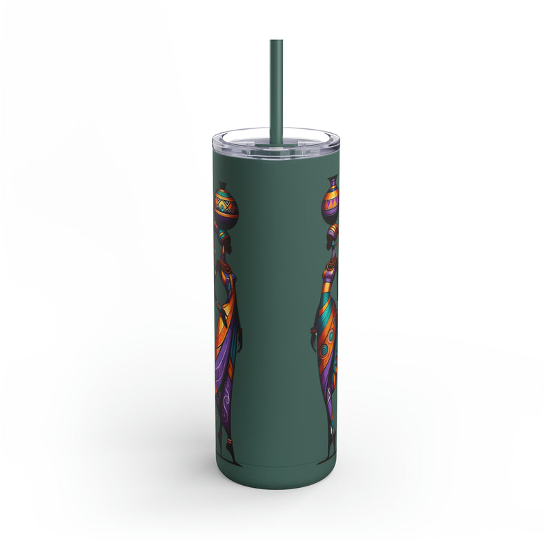 Maars Maker Skinny Matte Tumbler, 20oz, African Women Print