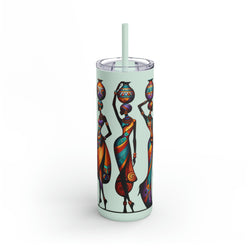 Maars Maker Skinny Matte Tumbler, 20oz, African Women Print