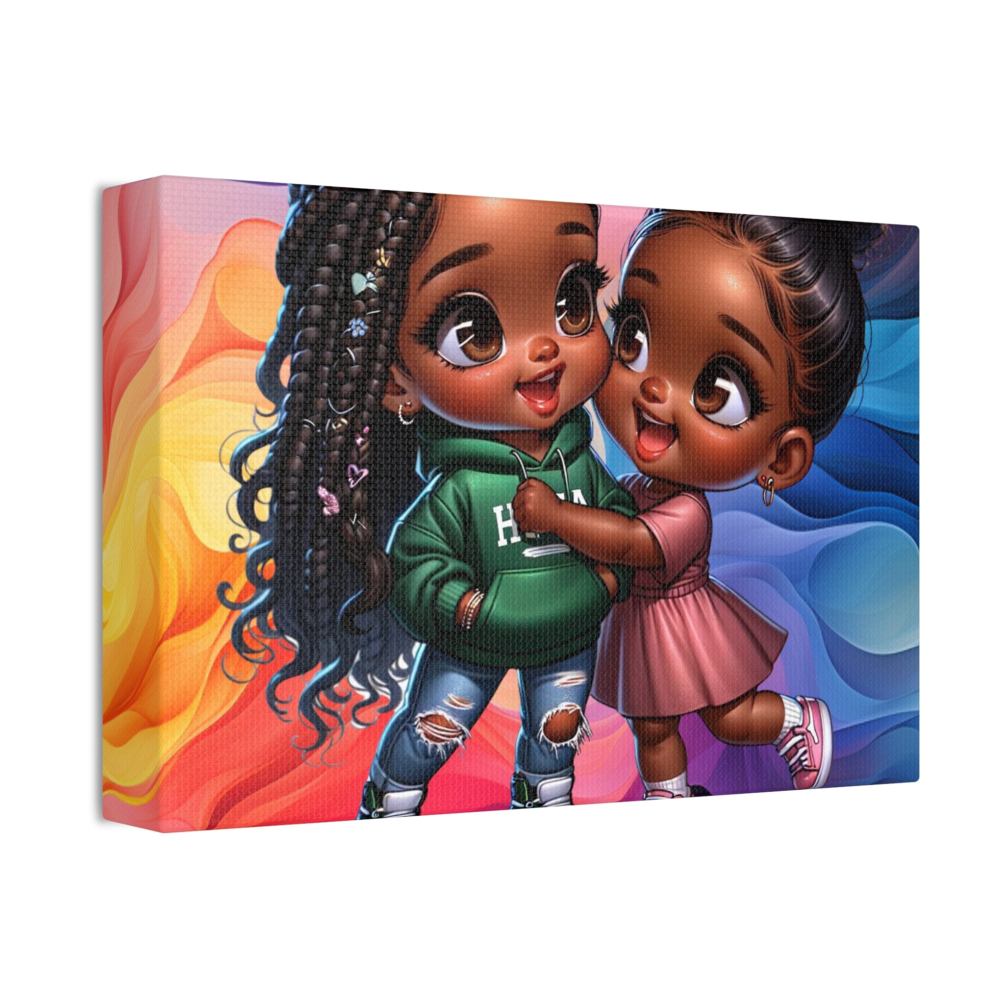 Kids' Canvas Wall Art - Vibrant Friendship Illustration