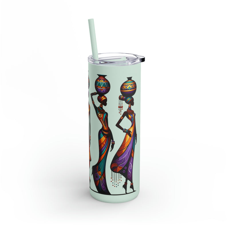 Maars Maker Skinny Matte Tumbler, 20oz, African Women Print