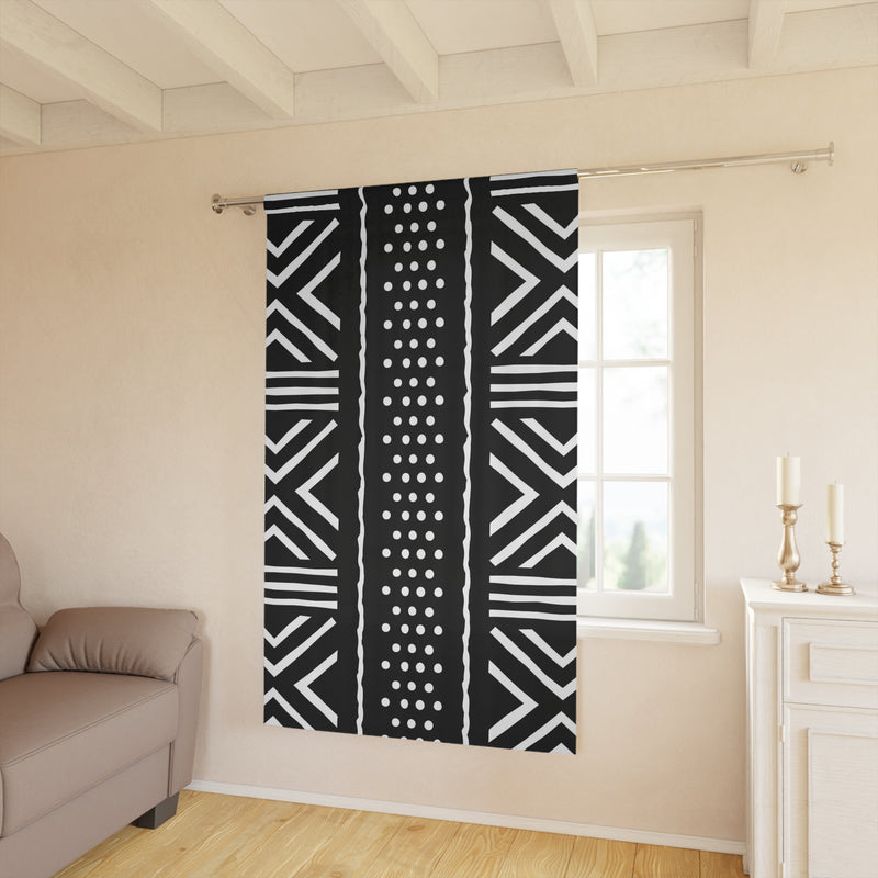 Window Curtains (1 Piece), African Print Curtains, Black and White Curtains