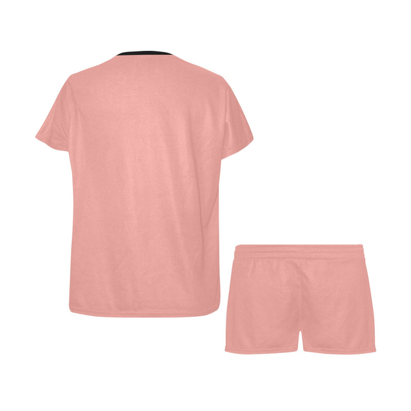Cartoon Kids Peach Women's Short Pajama Set