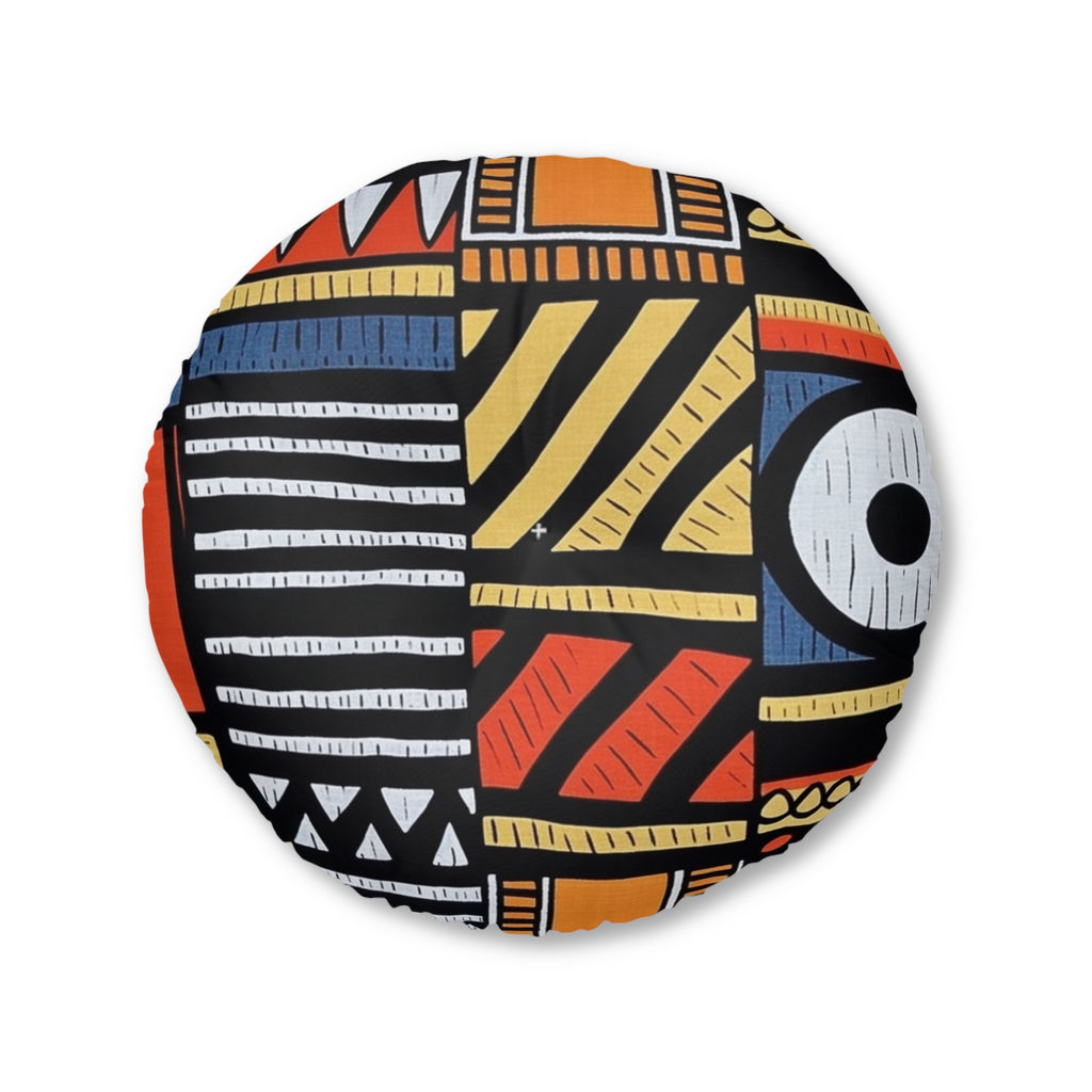 Floor Pillow, Tufted Round Floor Pillow, Reading Pillow, African Print Pillow