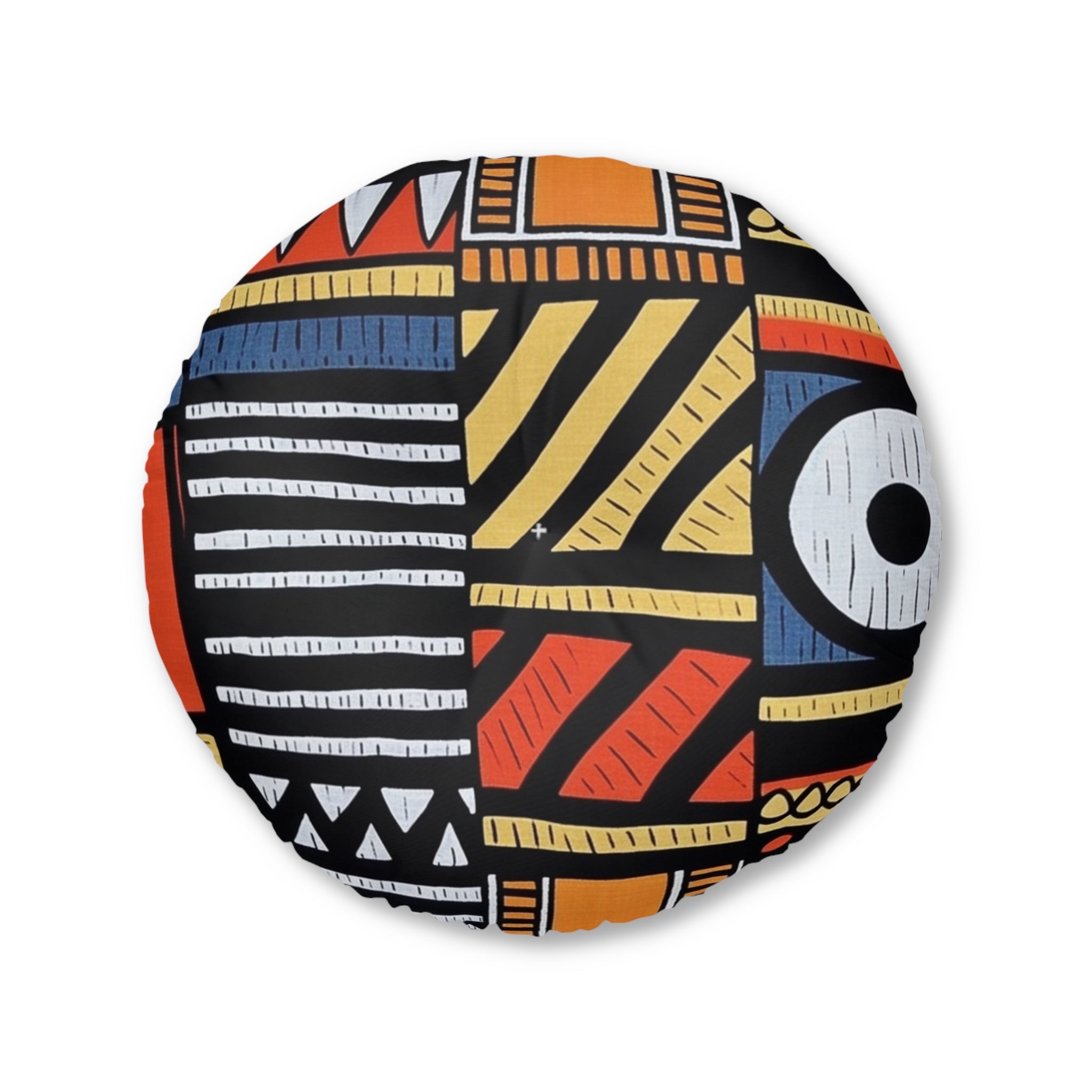 Floor Pillow, Tufted Round Floor Pillow, Reading Pillow, African Print Pillow