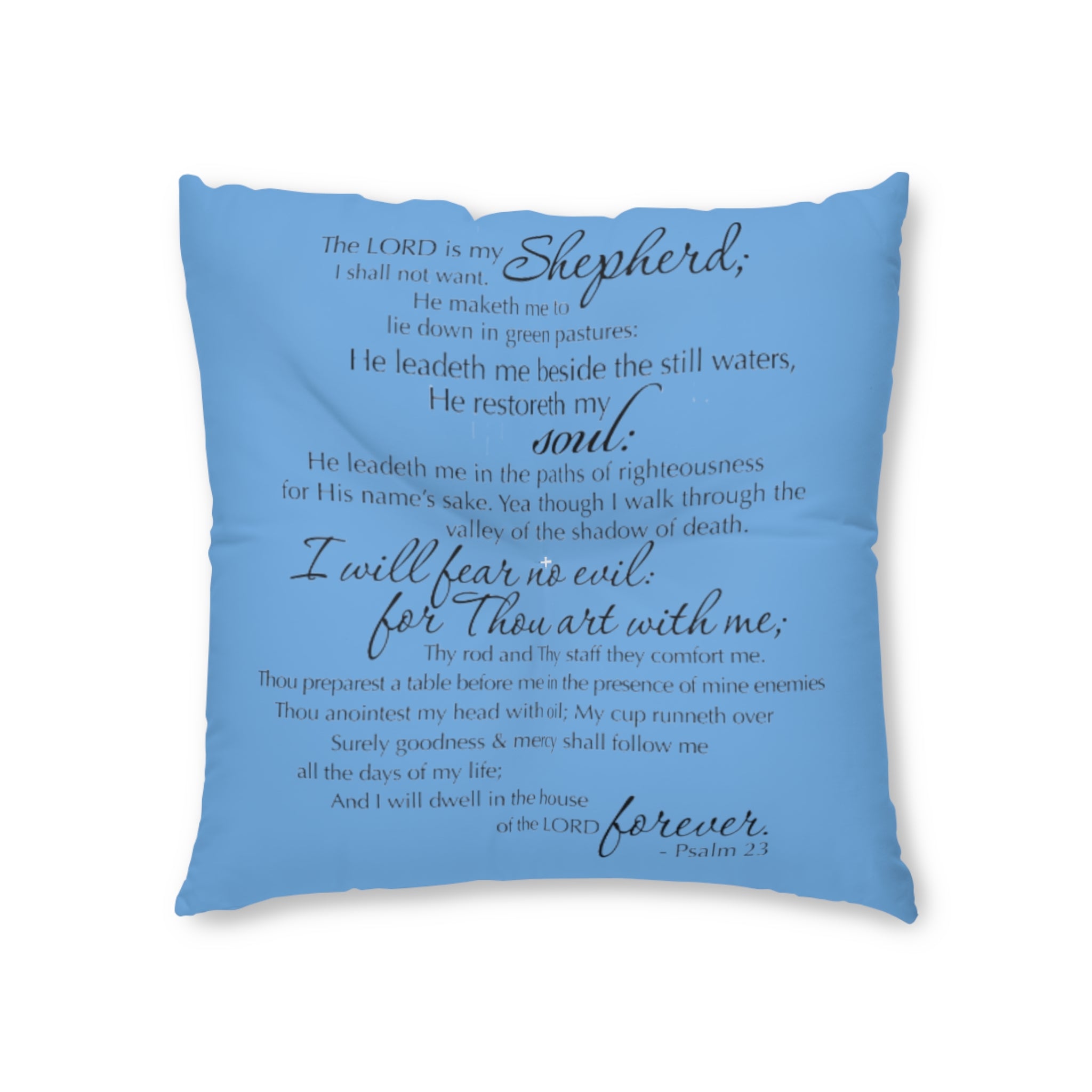 Prayer Pillow, Meditation Pillow, Floor Pillow, Square Pillow, The Lord is my Shepherd