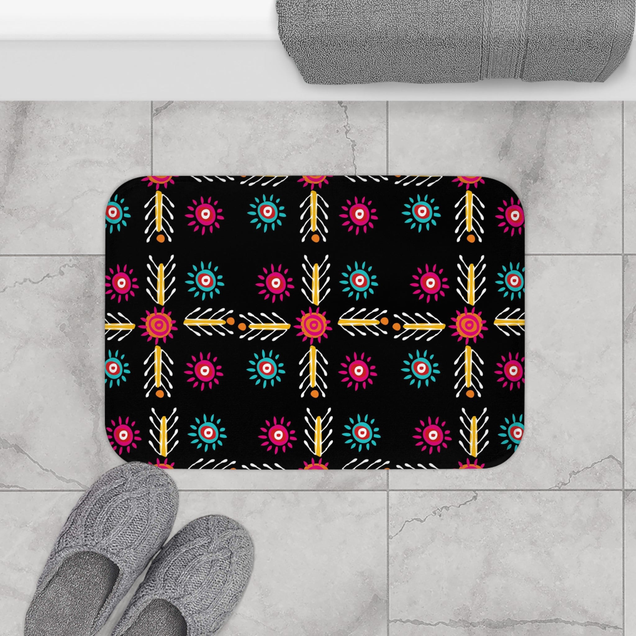 Bath Mat, Aztec Print Bath Mat, Colorful Bath Mat
