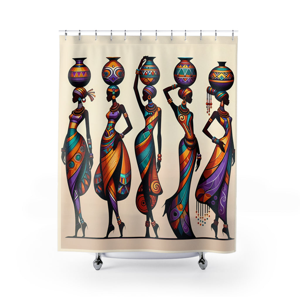 Shower Curtain, African Print Bathroom Decor