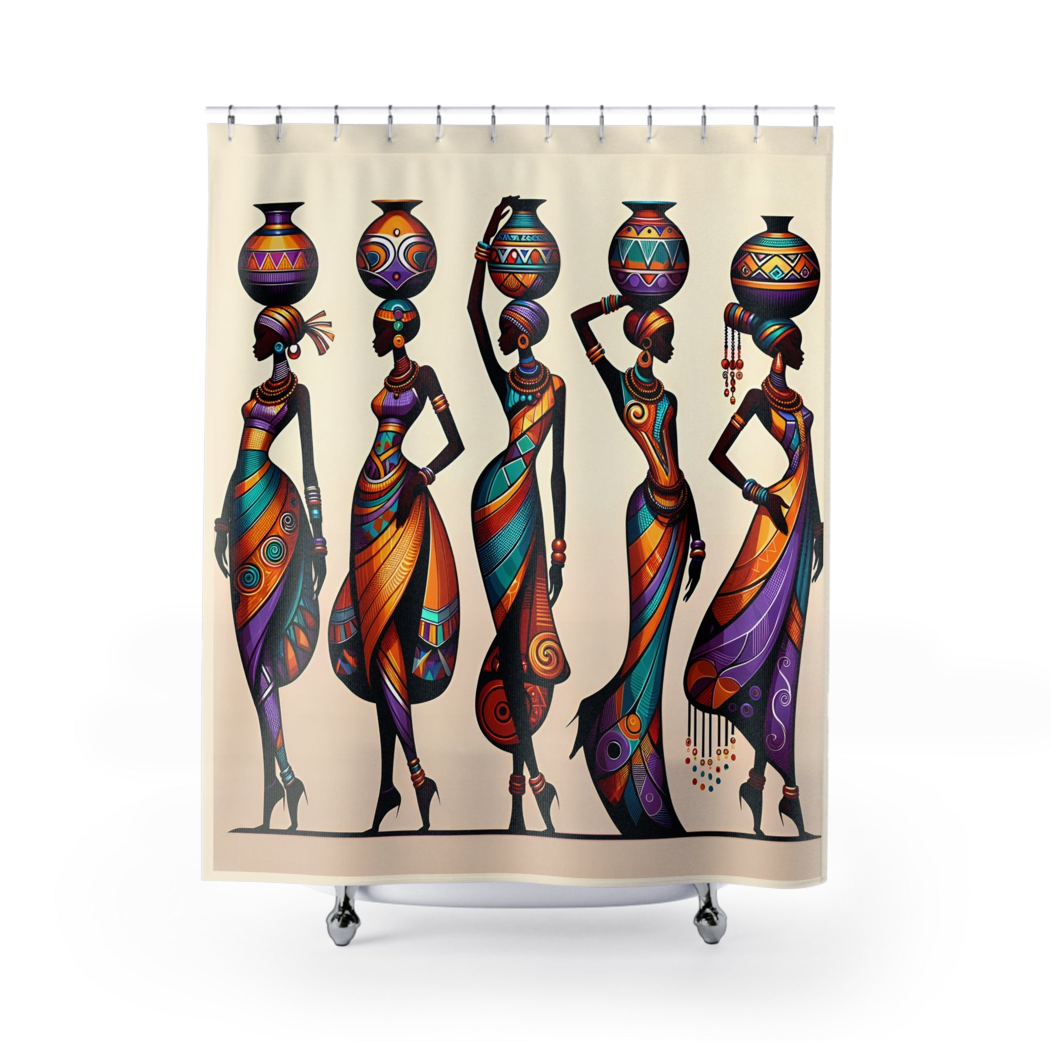 Shower Curtain, African Print Bathroom Decor