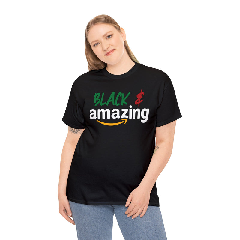 Black and Amazing t-shirt, Cotton T-shirt, Black t-shirt, T-shirt