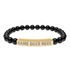 Engraved Natural Stone Stretch Bracelet
