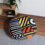 Floor Pillow, Tufted Round Floor Pillow, Reading Pillow, African Print Pillow