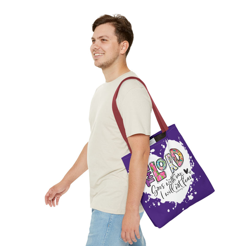 Faith-Inspired Tote Bag | The Lord Goes With Me | Religious Gift, Christian Accessory, Inspirational Bag, Church Tote, Spiritual Shopper
