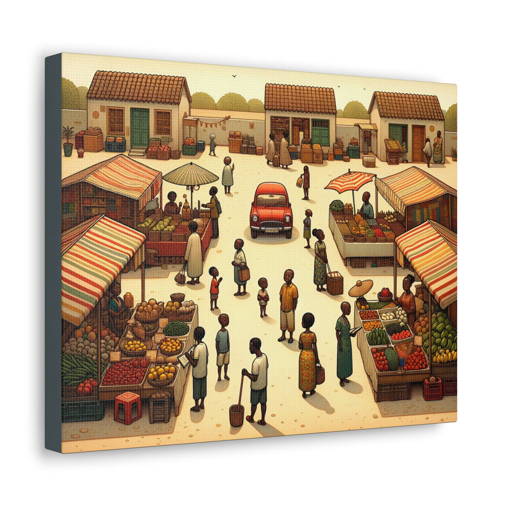 African Marketplace, African Inspired Canvas, Home Decor, Wall Decoration