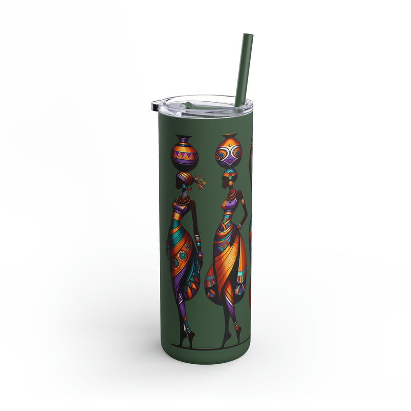 Maars Maker Skinny Matte Tumbler, 20oz, African Women Print