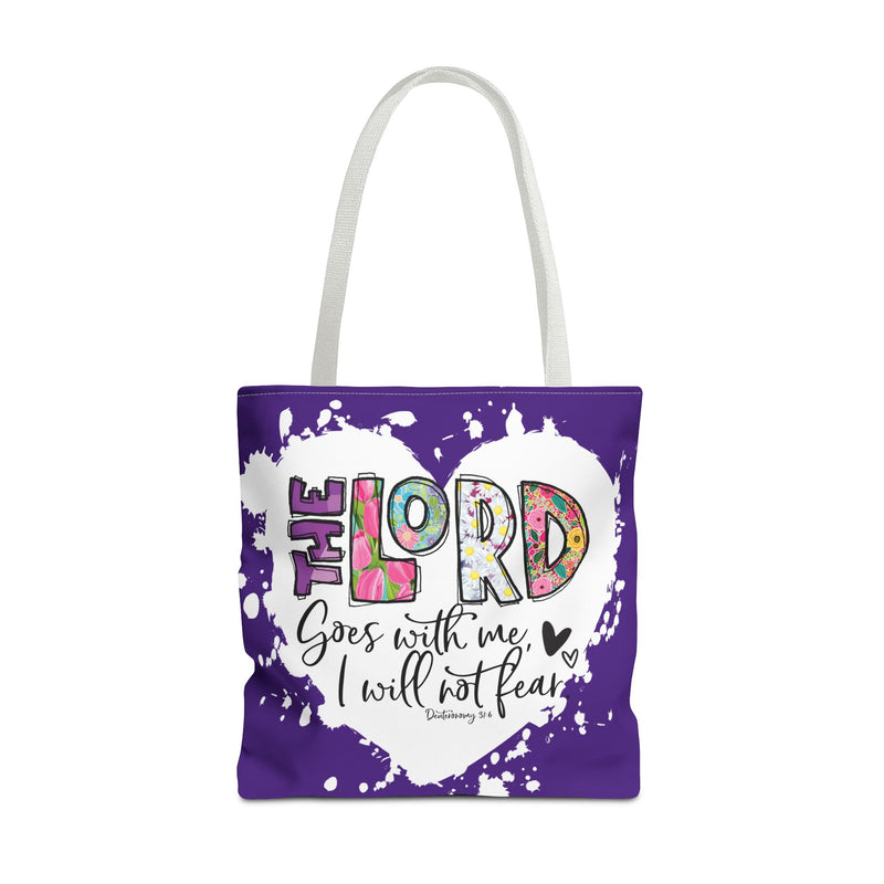 Faith-Inspired Tote Bag | The Lord Goes With Me | Religious Gift, Christian Accessory, Inspirational Bag, Church Tote, Spiritual Shopper