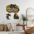 Small PVC Stickers (UV) 20"x24" Cheerful J.L. Newbern Rainy Day Sticker Chilly Days Warm Hearts Sticker Glossy BlackandGold School Spirit Girl J.L. Newbern Panther Pride Mascot
