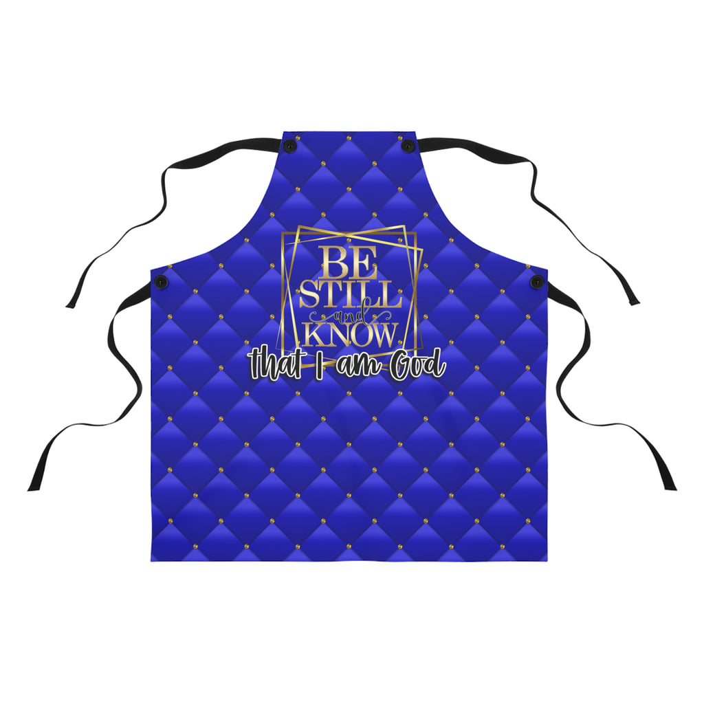 Apron, Colorful Apron, Blue Apron, Christian Apron, Be Still and Know