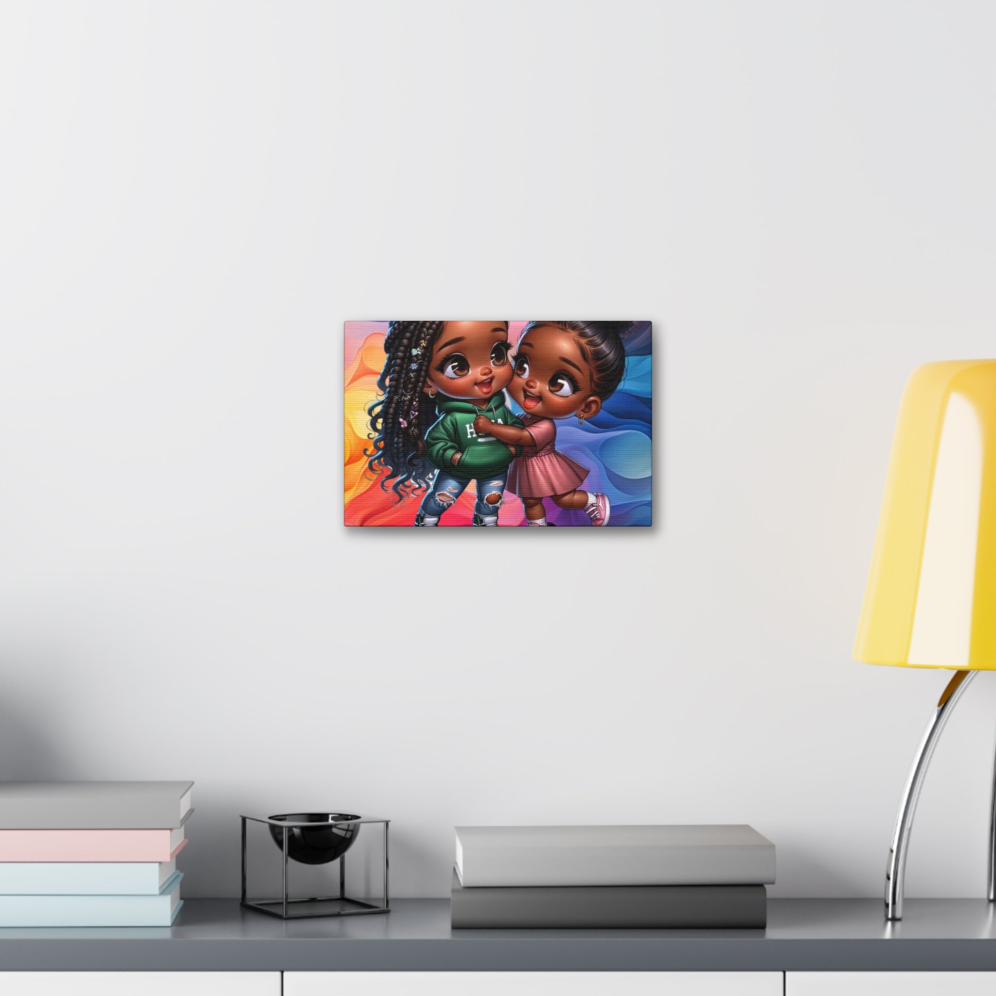 Kids' Canvas Wall Art - Vibrant Friendship Illustration