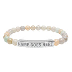 Engraved Natural Stone Stretch Bracelet