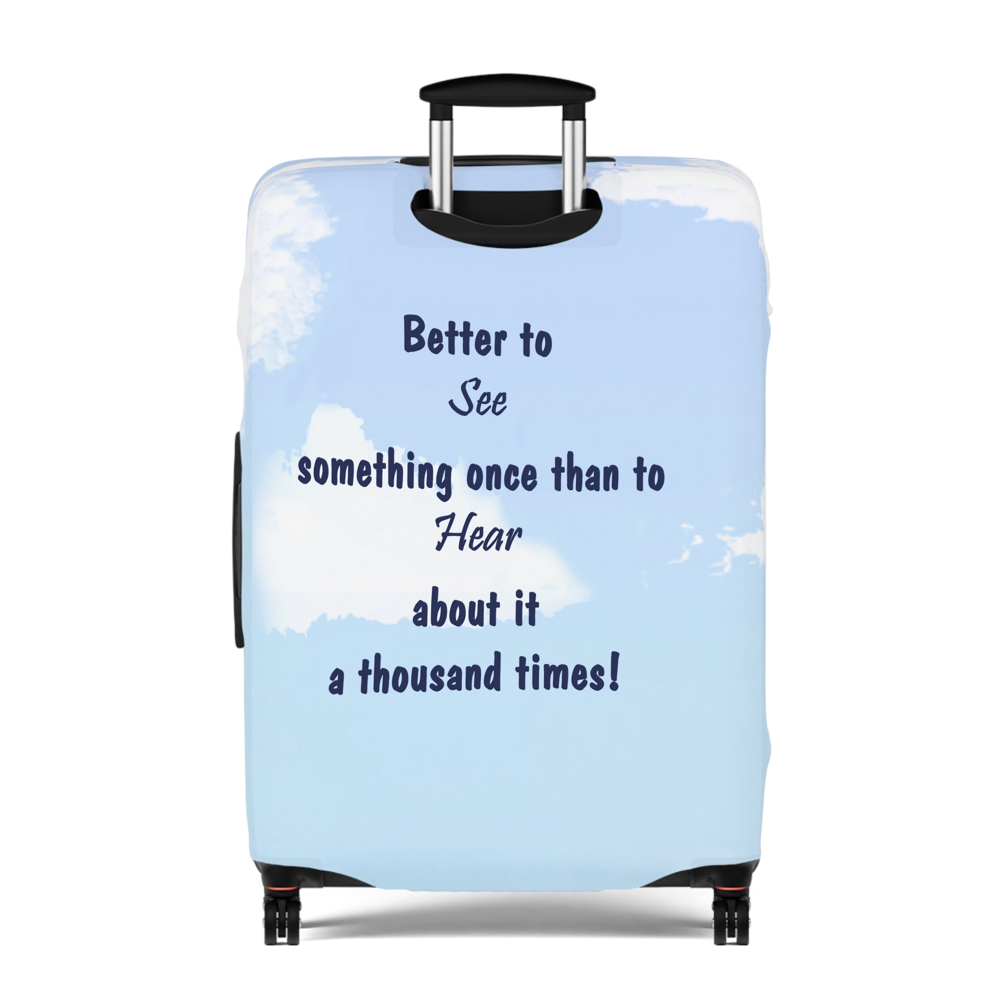 Travel Luggage Cover — "Let's Travel the World" Inspirational Passport Stamp Design