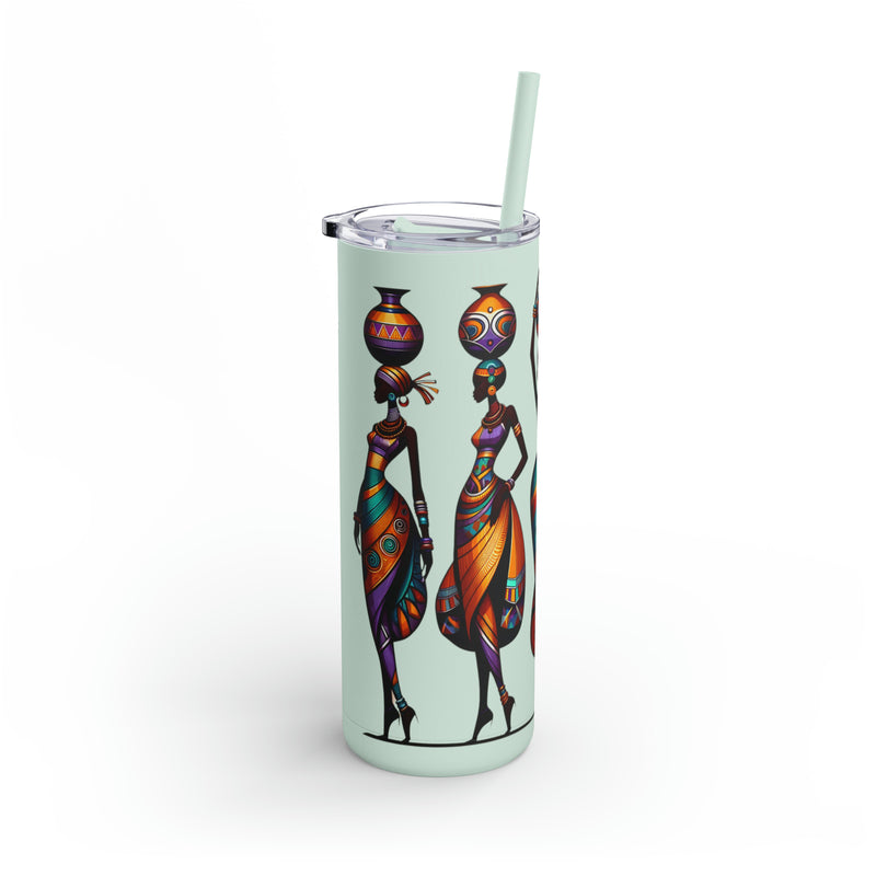 Maars Maker Skinny Matte Tumbler, 20oz, African Women Print