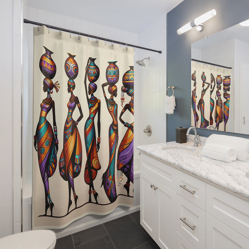 Shower Curtain, African Print Bathroom Decor
