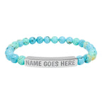Engraved Natural Stone Stretch Bracelet