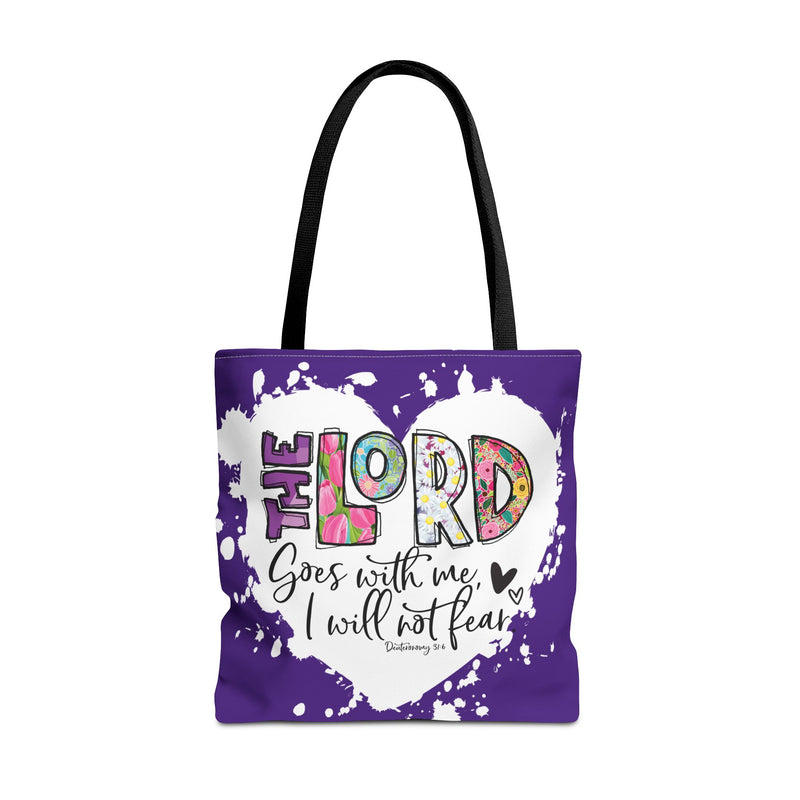 Faith-Inspired Tote Bag | The Lord Goes With Me | Religious Gift, Christian Accessory, Inspirational Bag, Church Tote, Spiritual Shopper