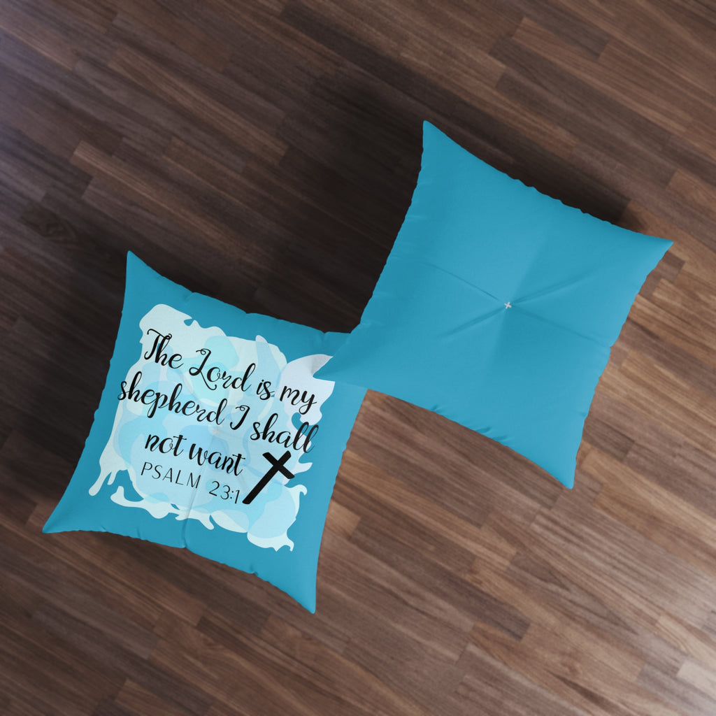 Prayer Pillow, Meditation Pillow, Floor Pillow, Square Pillow, The Lord is my Shepherd