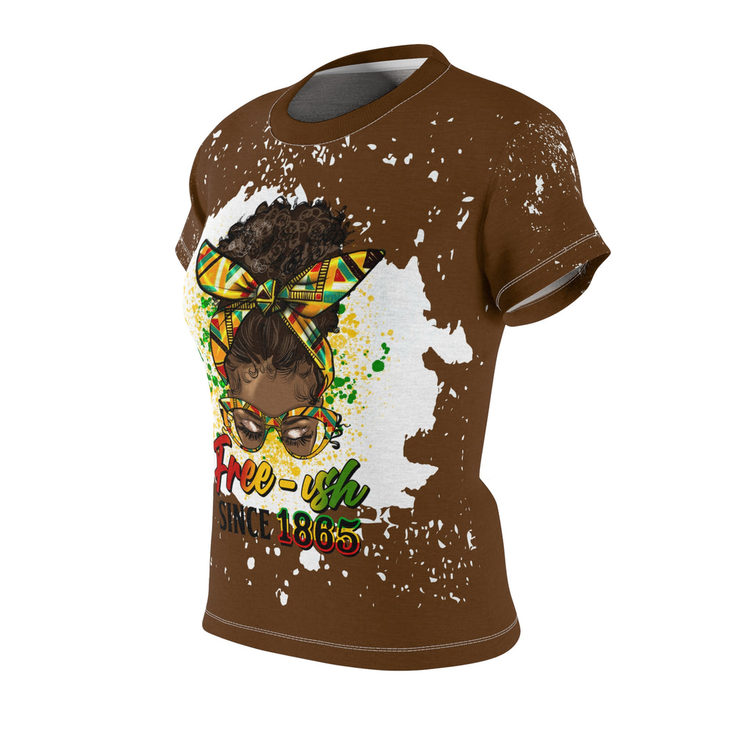 Women's Cut & Sew Tee - Free-ish Since 1865 - Vibrant Afrocentric Design