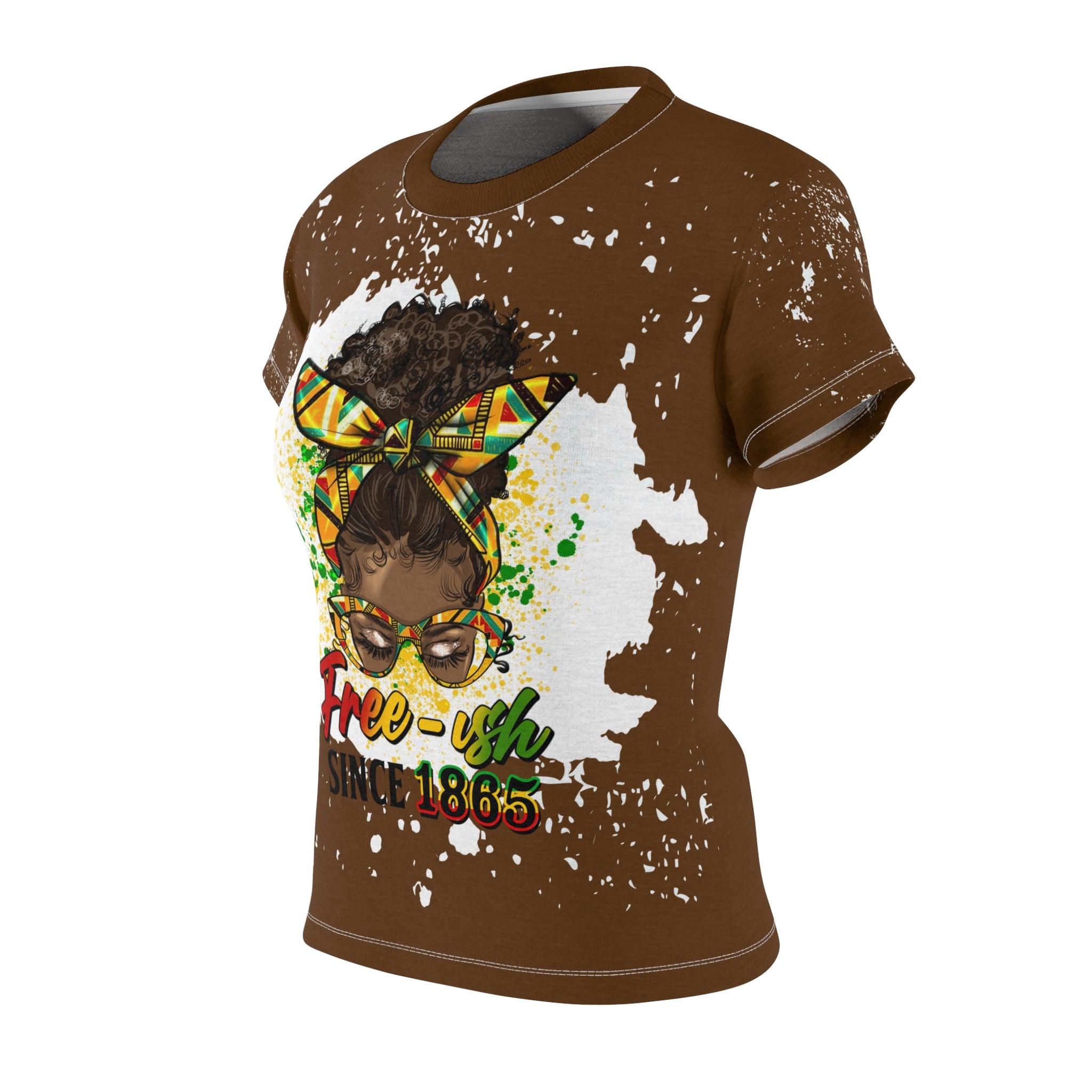 Women's Cut & Sew Tee - Free-ish Since 1865 - Vibrant Afrocentric Design