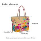 Women PU Leather Handbags, Floral Purse